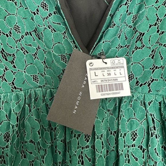 ZARA woman green lace dress - Picture 3 of 3